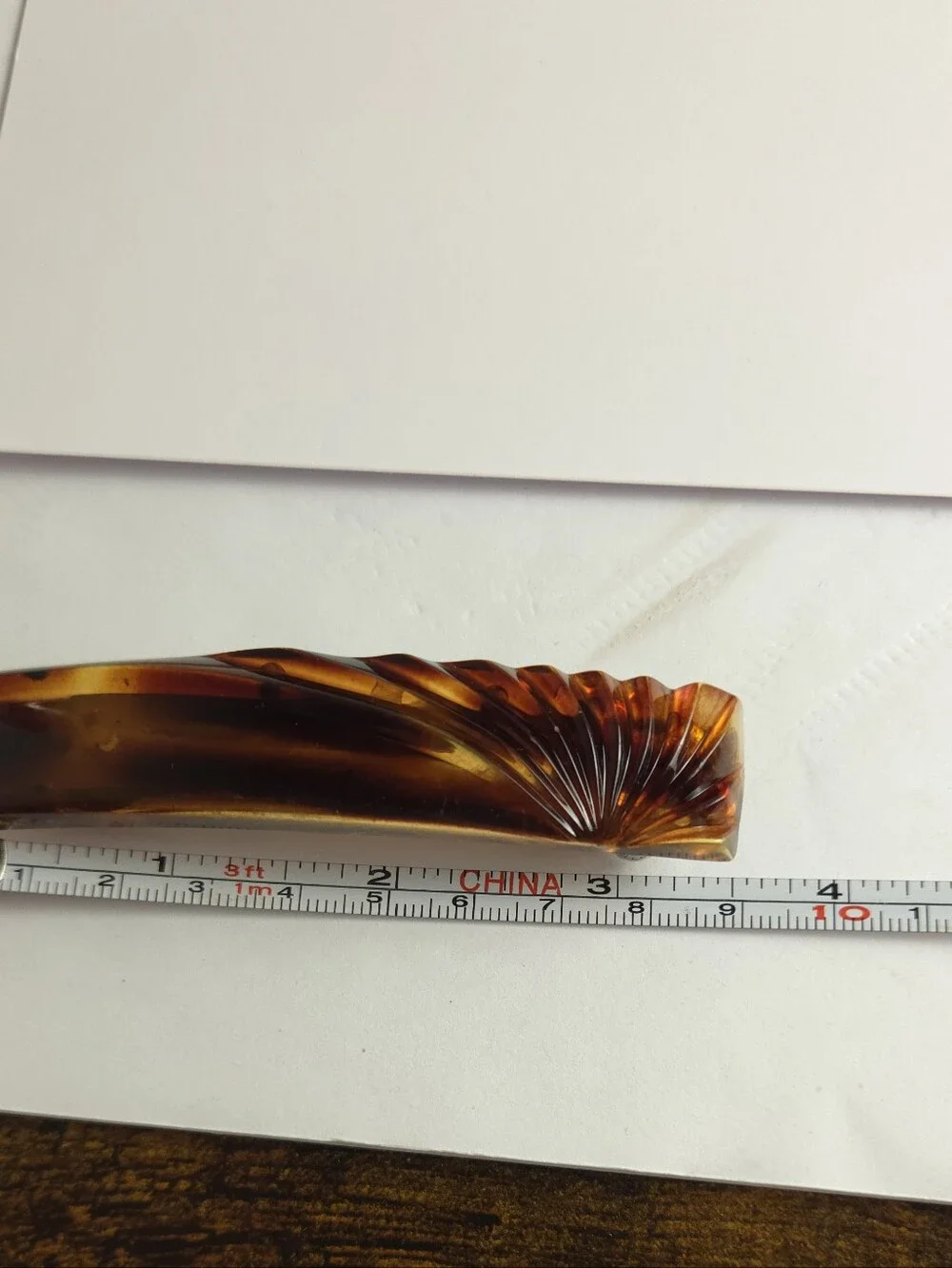 Vintage Tortise Shell Style Hair Barrette Made in France 3.5